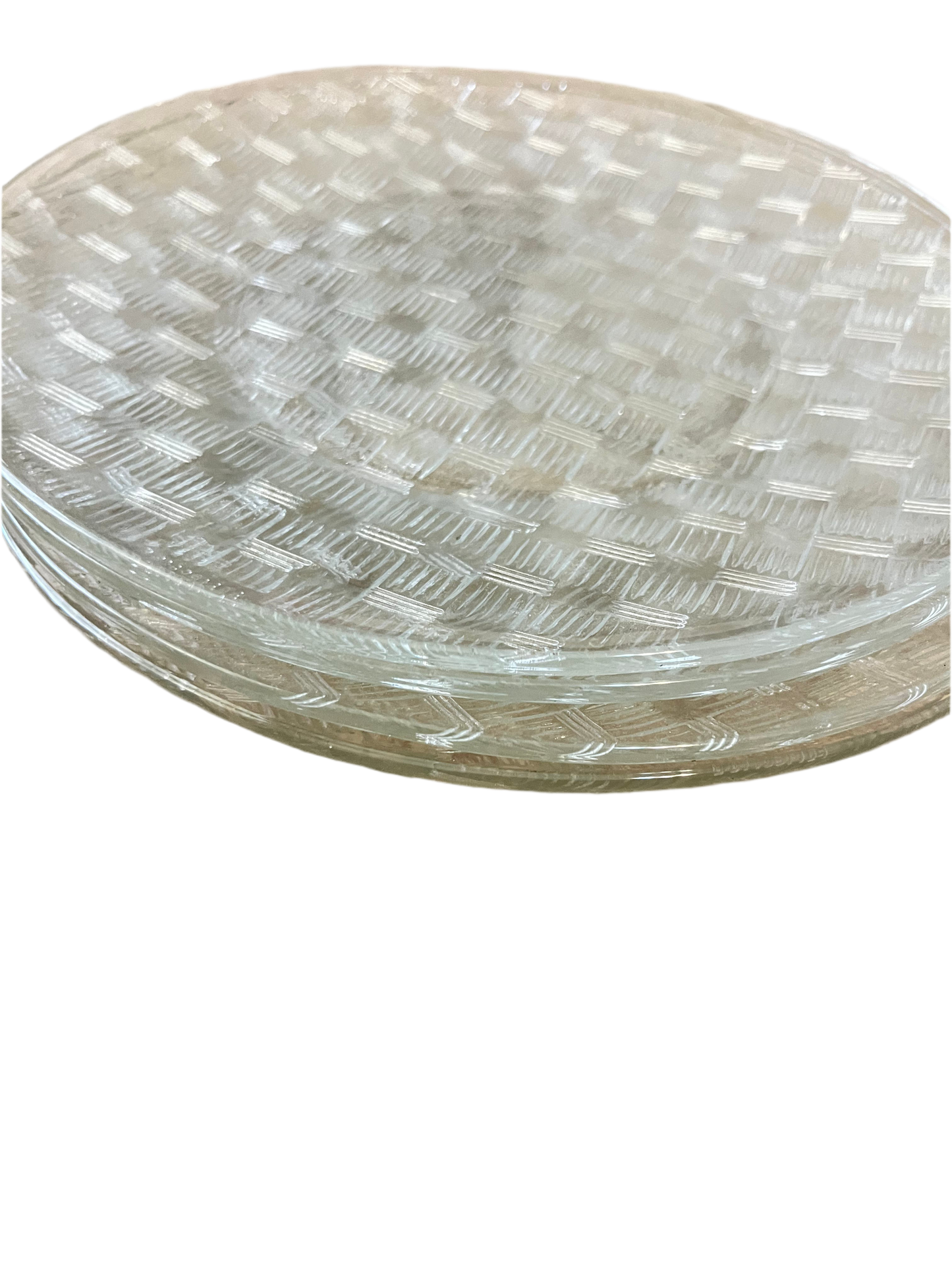 Platos de cristal diferentes tamaños y juego de tasa para el café 4 de cada uno
