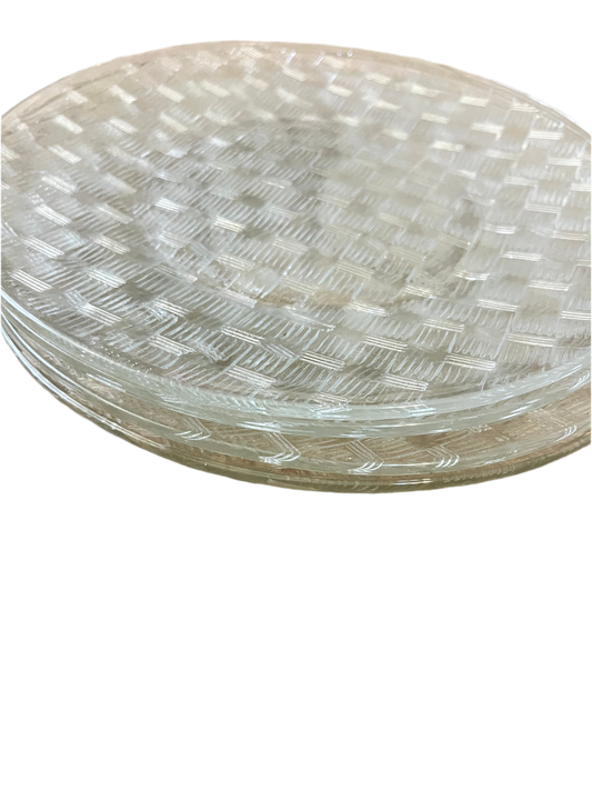 Platos de cristal diferentes tamaños y juego de tasa para el café 4 de cada uno