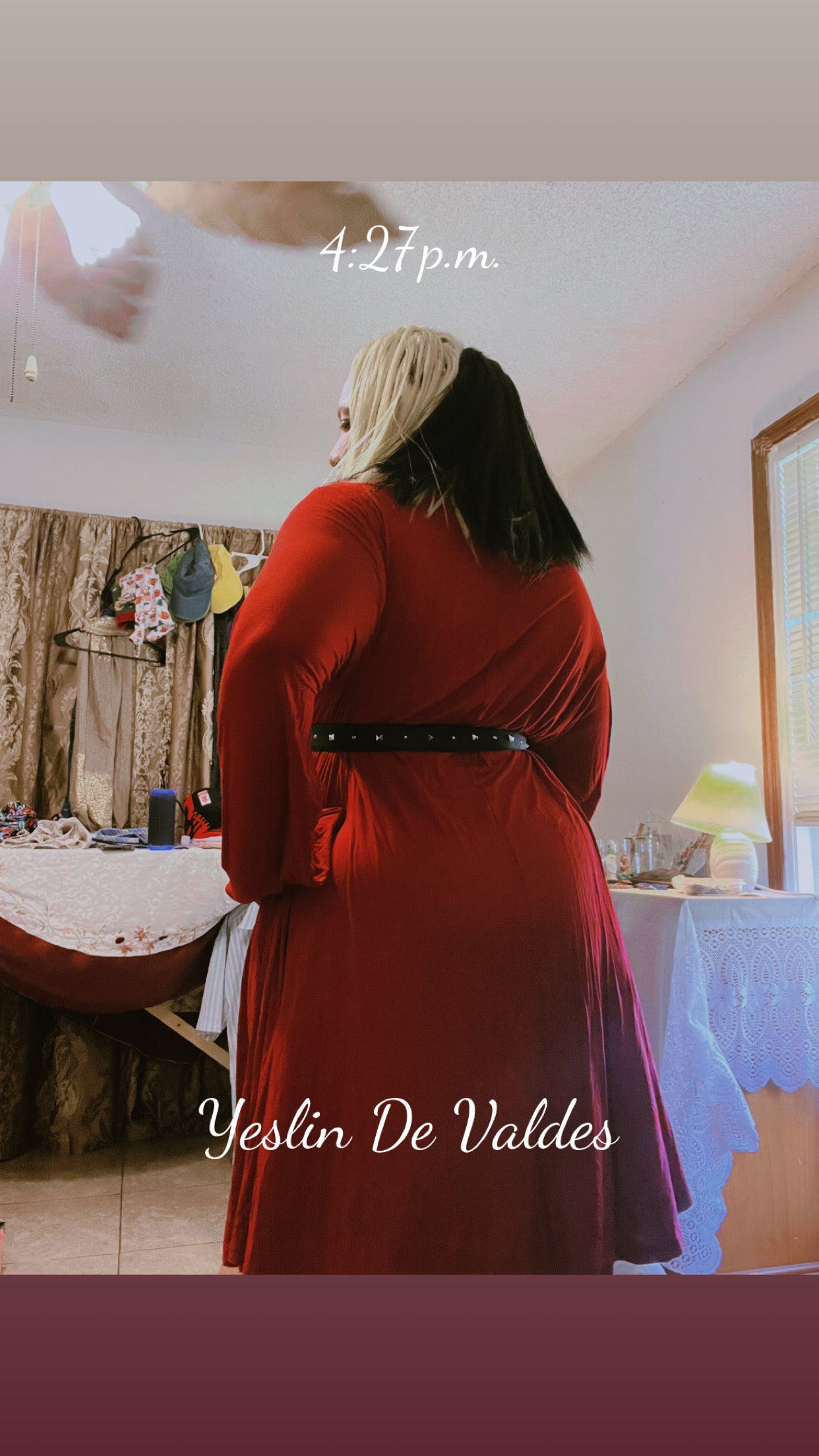 Vestido rojo con bolsillo